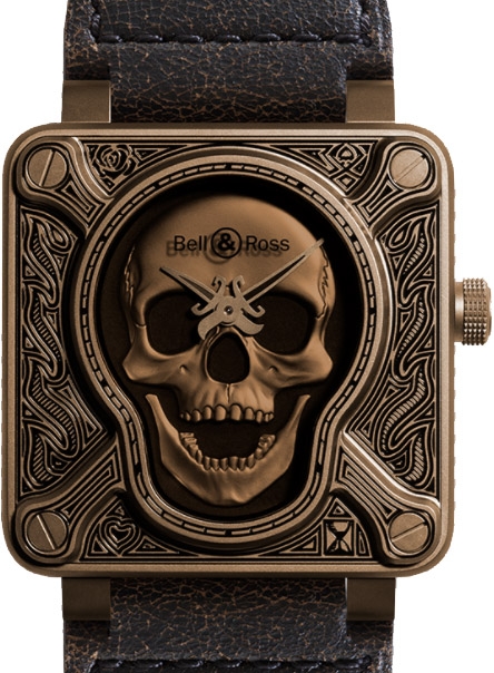 Bell and ross replica BR 01 Skull Burning BR0192-BURNSK-BR watches